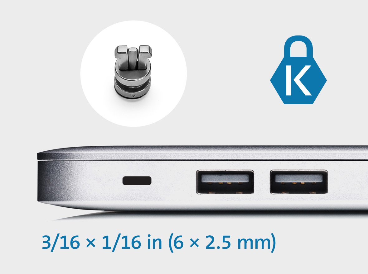 Kensington nano security lock on white background.